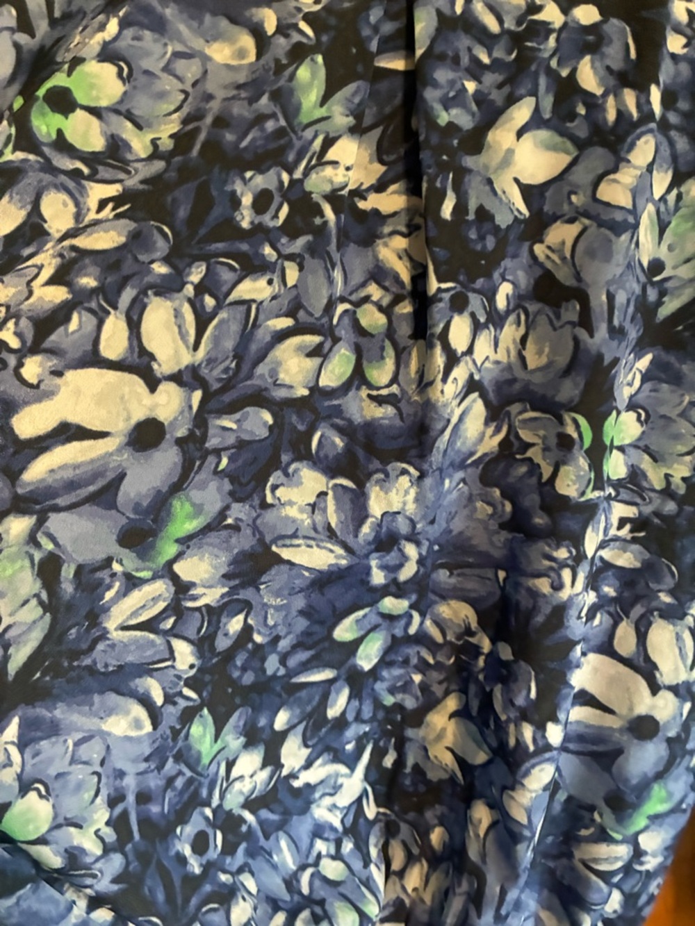 Blue Button Up Cardigan with Floral Back Panel - Picture 6 of 6